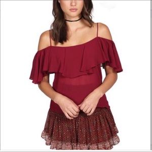 Misa Los Angeles chiffon top. Navy blue. NWT 😊